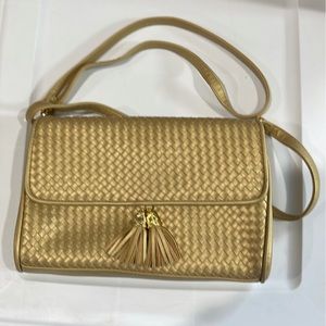 Gold crossbody handbag